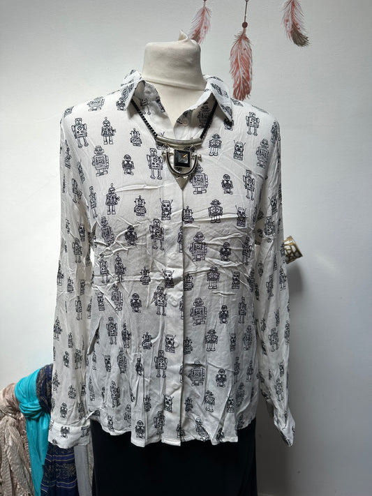 Designer Sugarhill Robot Blouse New with Tags Size 12 RRP €56