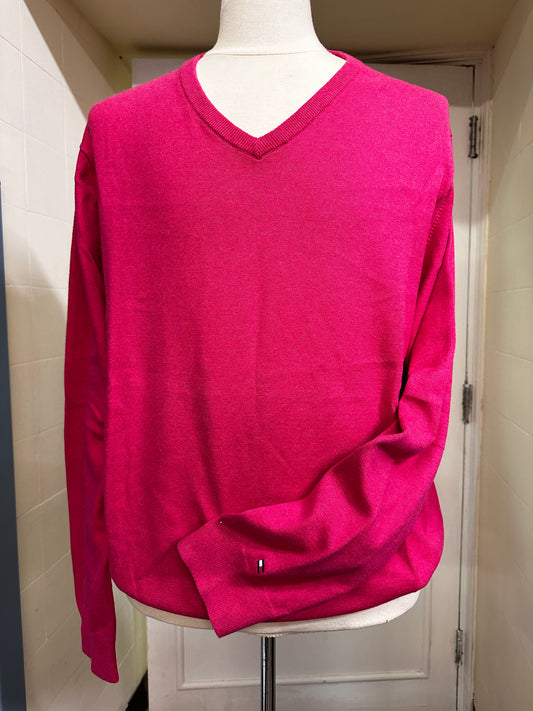 Tommy Hilfiger Fuscia Cotton/Cashmere Blend Jumper, Size XXL