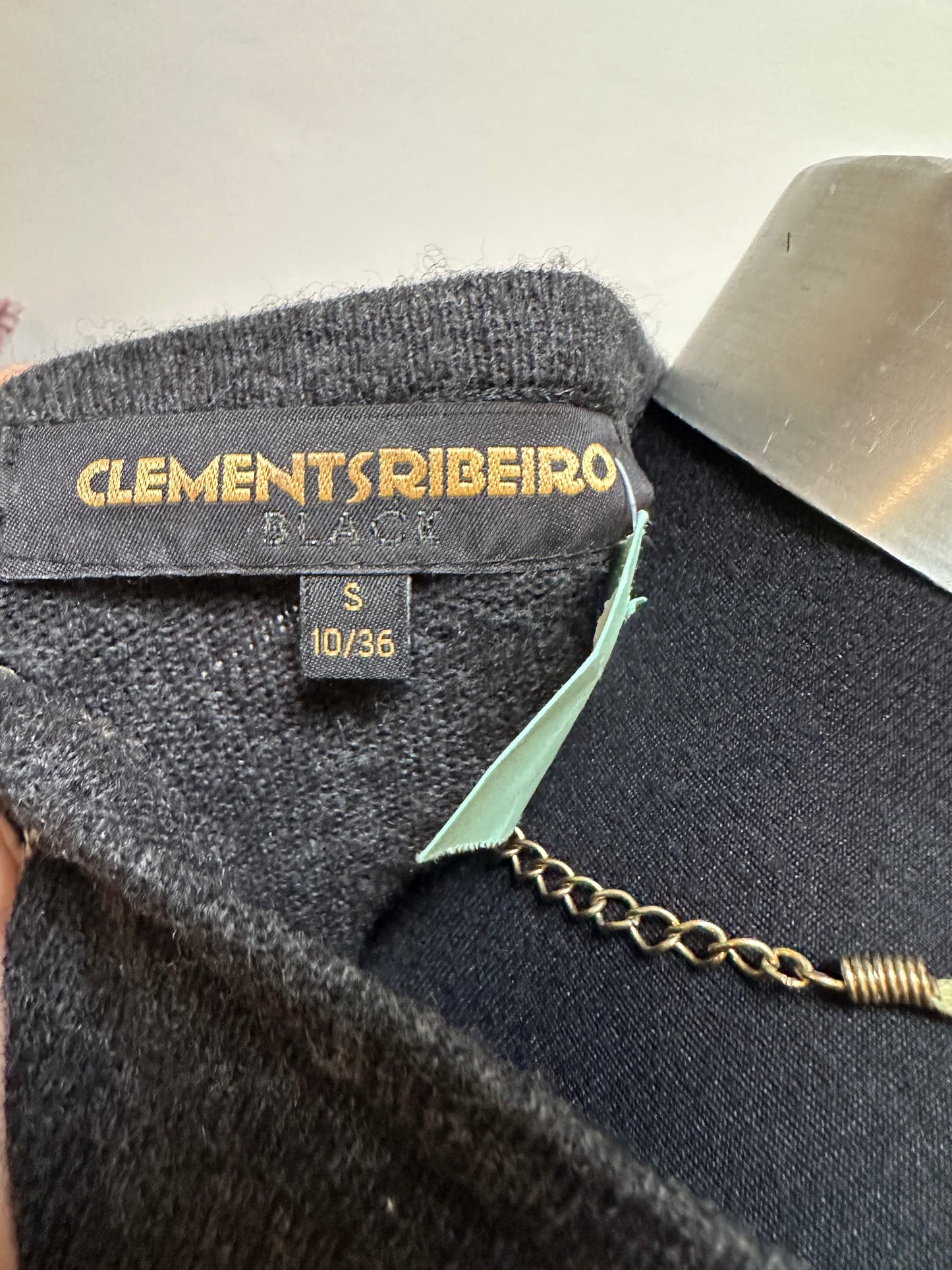 Designer Clements Ribeiro Knitted Dress with Lambswool & Cashmere Size 8 some sequins missing, see last photo