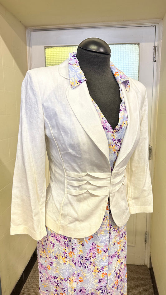 M&S Linen Blend Dress Jacket New with Tags Size 8 RRP €45