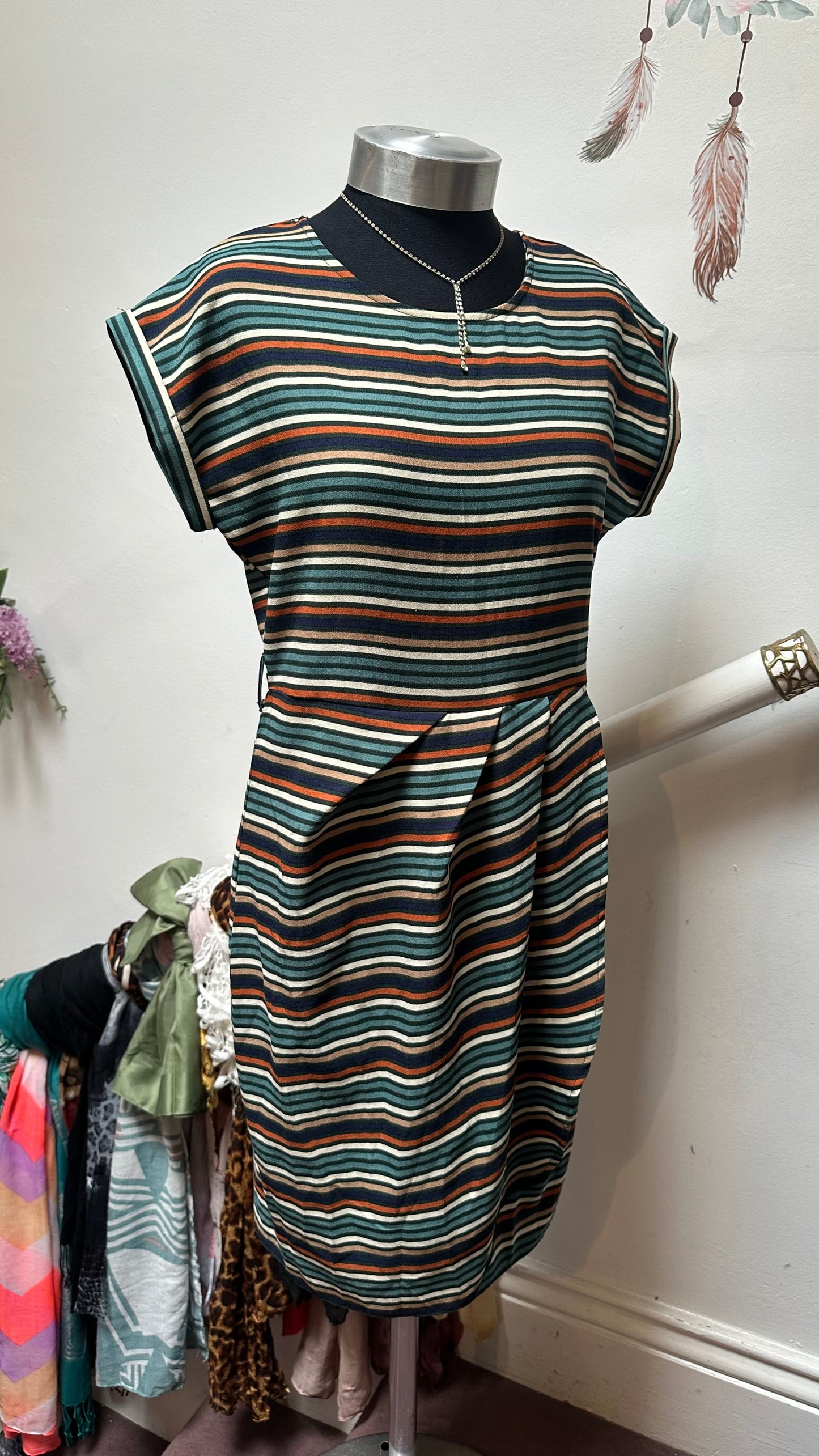 Marc Angelo Stripped Dress (no belt) Size 10