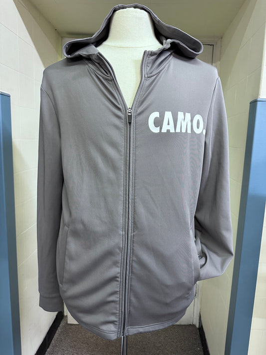 Camo Grey Zipped Hoodie, Size L