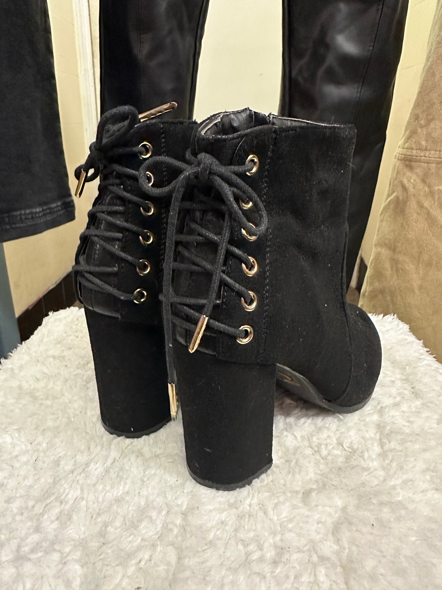 Black Lace Up Boots Size 3.5