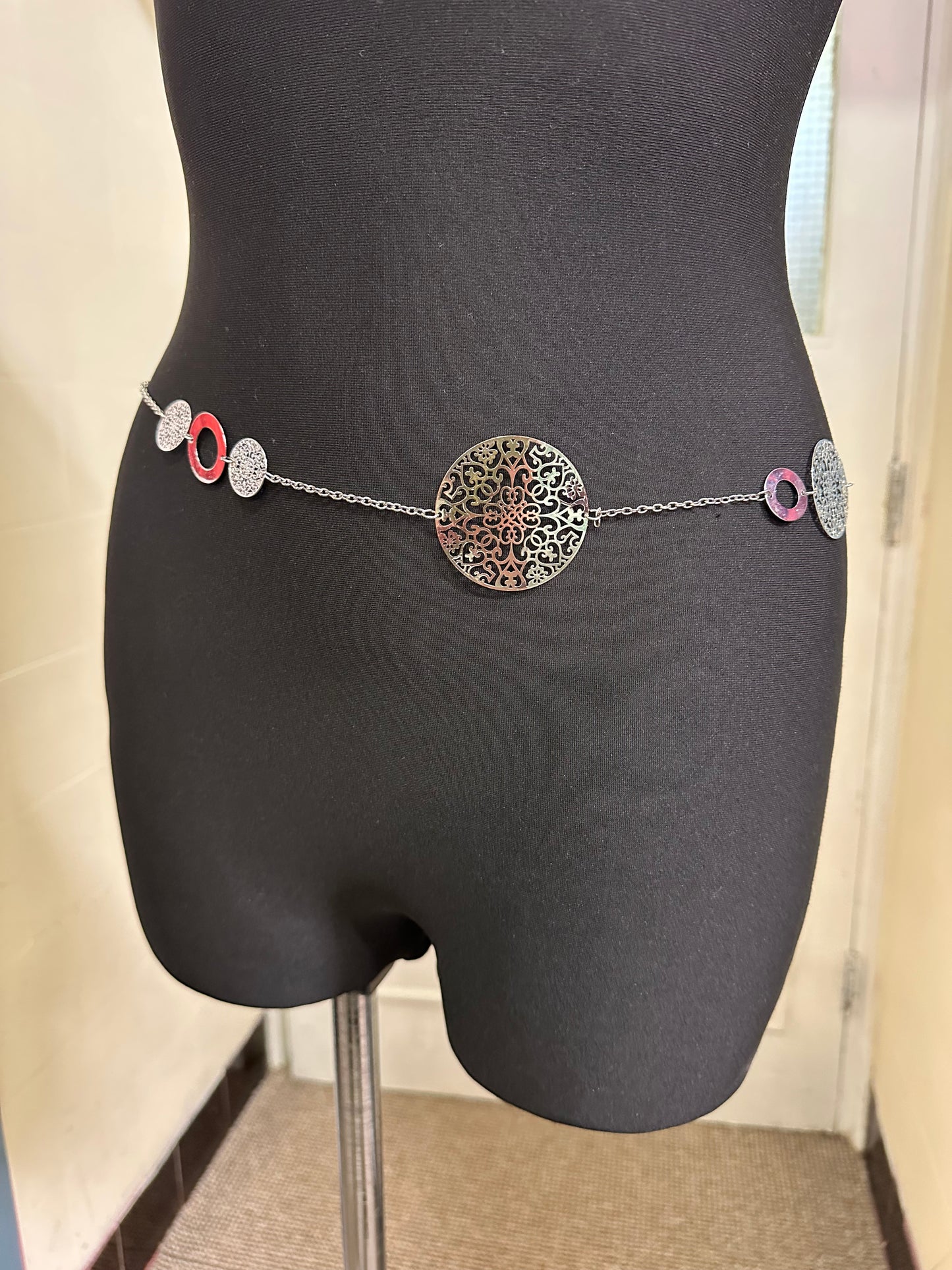 Silver Circle Chain Belt