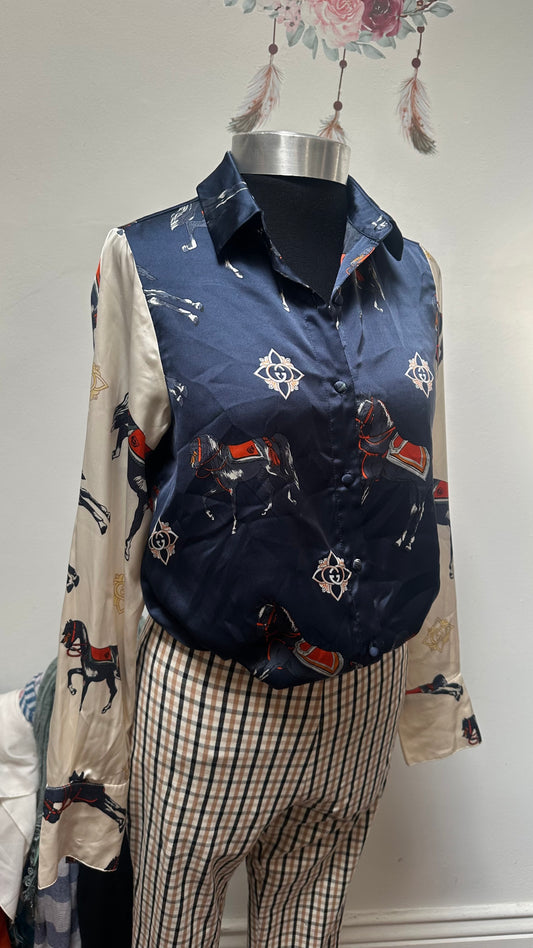 Rant & Rave Horse Blouse Size S
