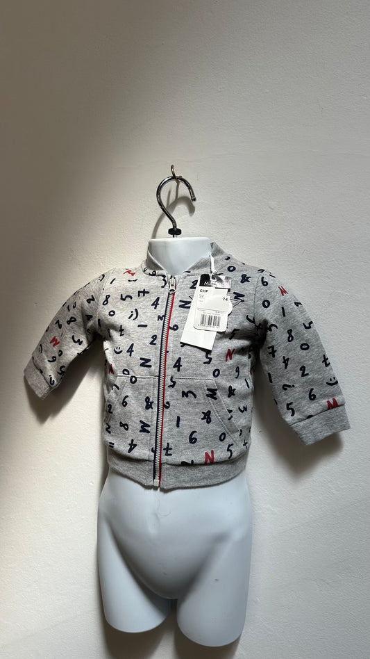 Designer Minibanda Zip Up Top New with Tags Age 6-12m
