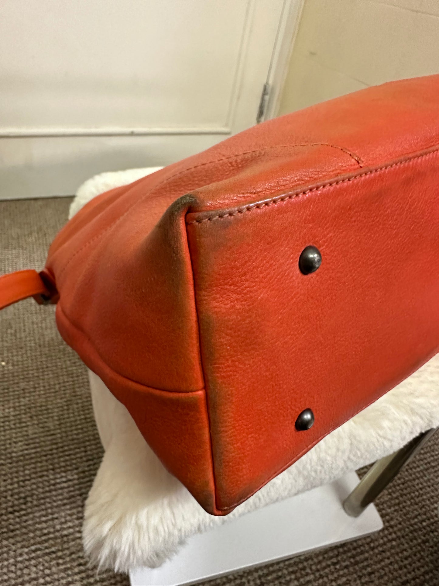 Designer Yoshi Real Leather Orange Bag Some signs or wear but will look great after a good polish