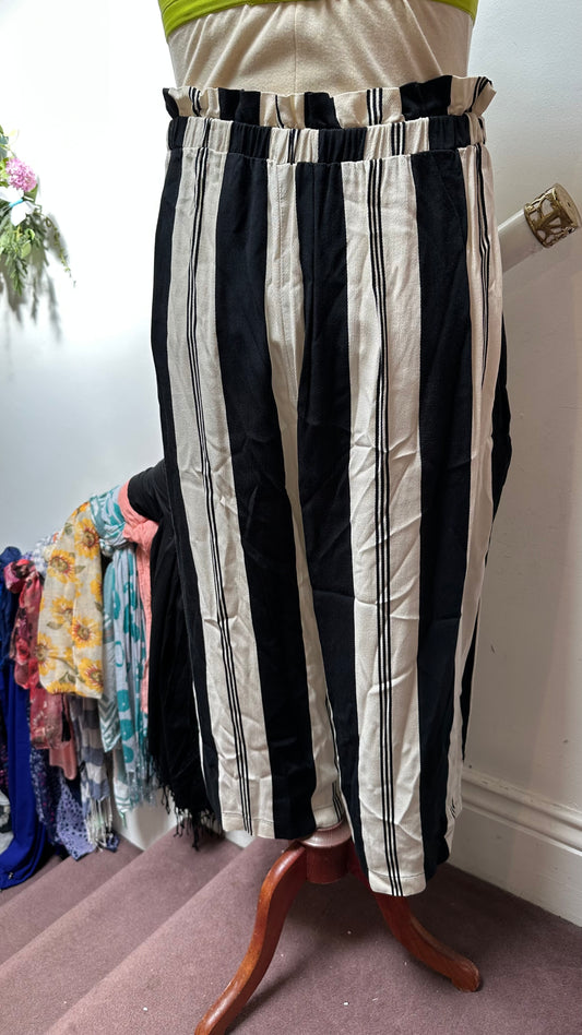 F&F Cropped Stripe Trousers Size 20