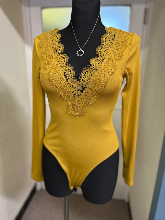 New Look Mustard Bodysuit New with Tags Size 10