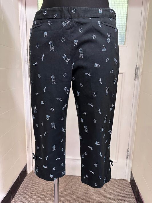 Ann Taylor Loft Petites Cropped, Embroidered, VintageTrousers, Size 8