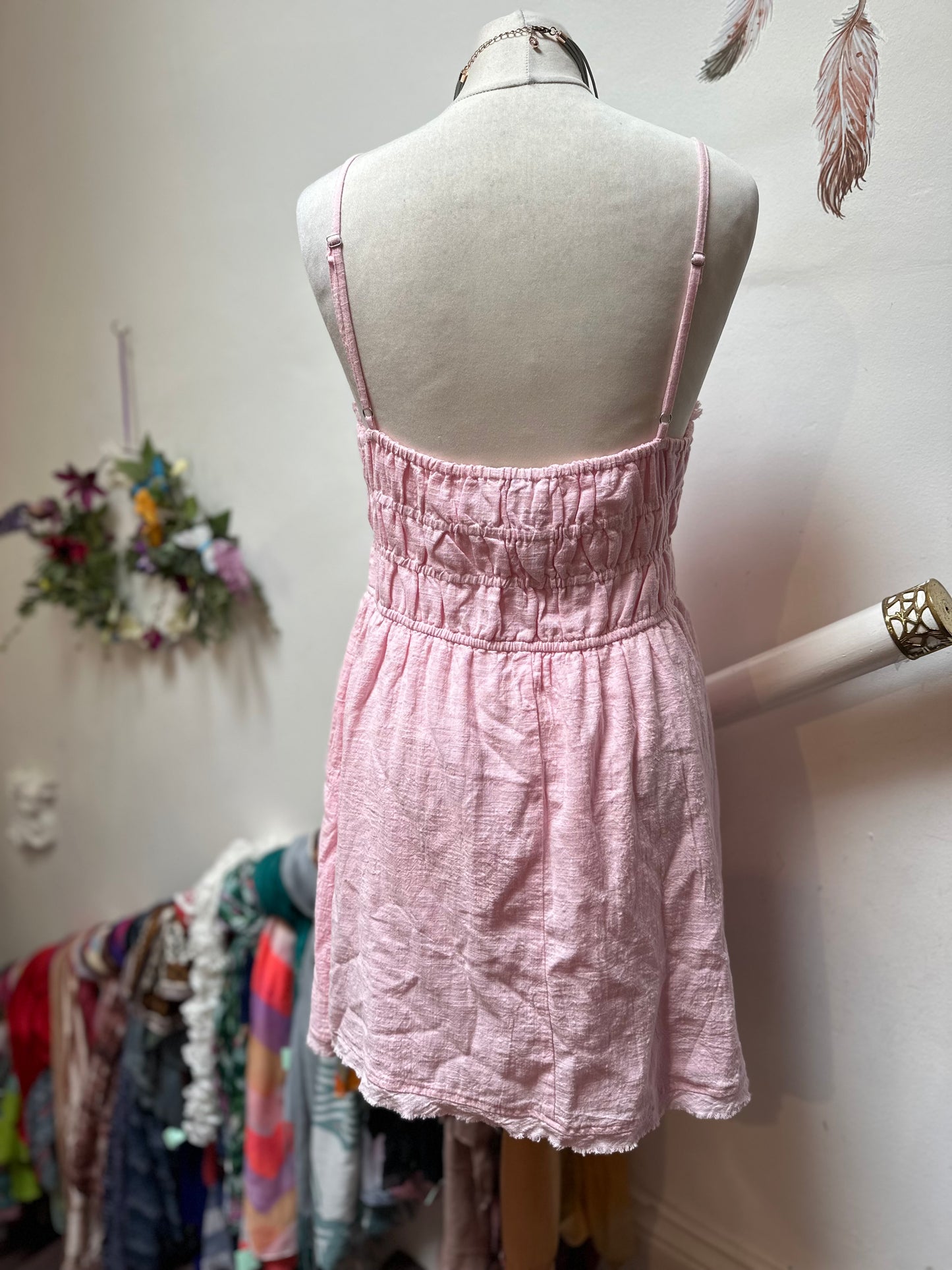 Bershka Fully Lined Pink Cotton Dress Size XL but small fitting
