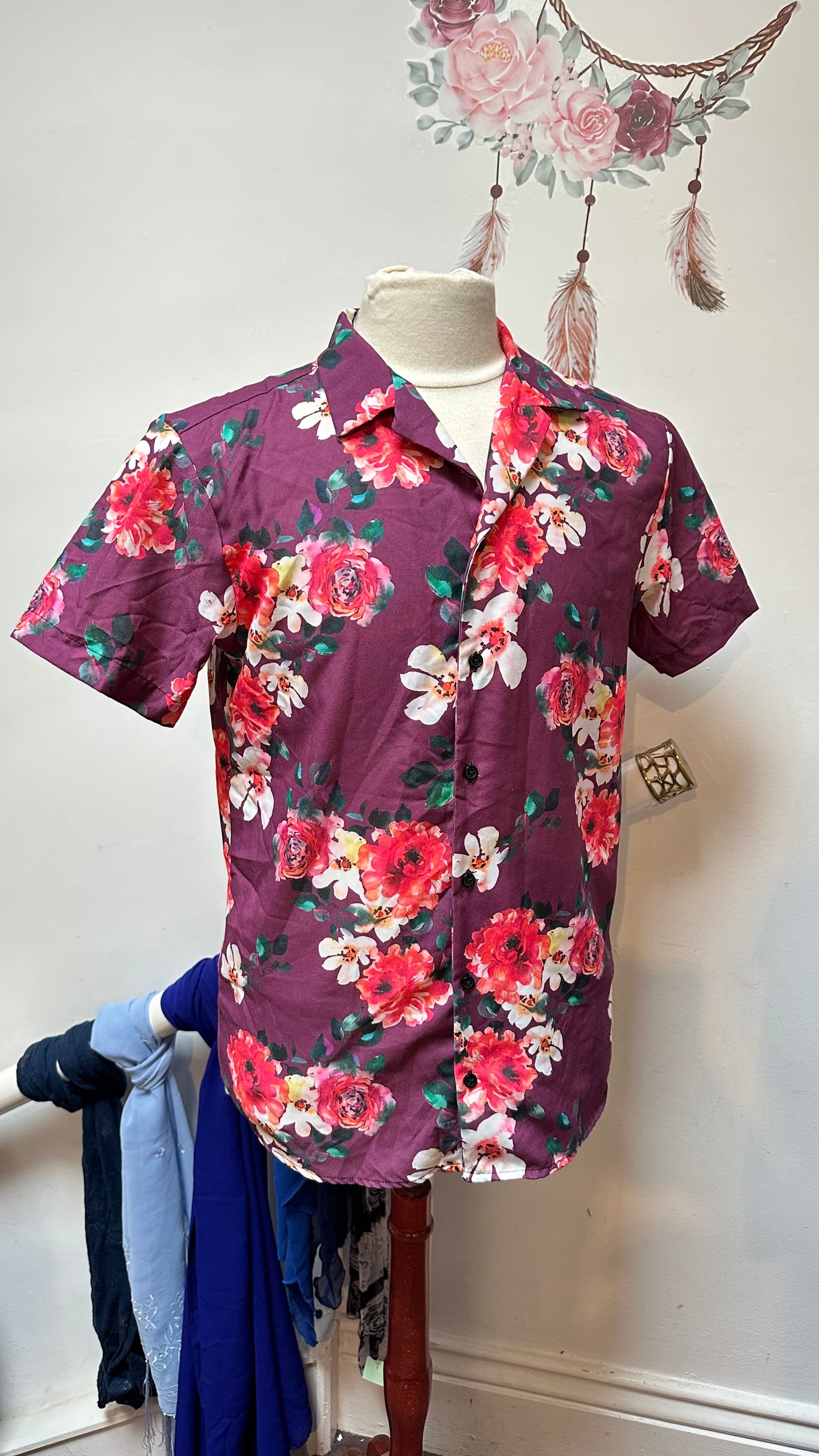 Boohoo Man Floral Shirt Size M