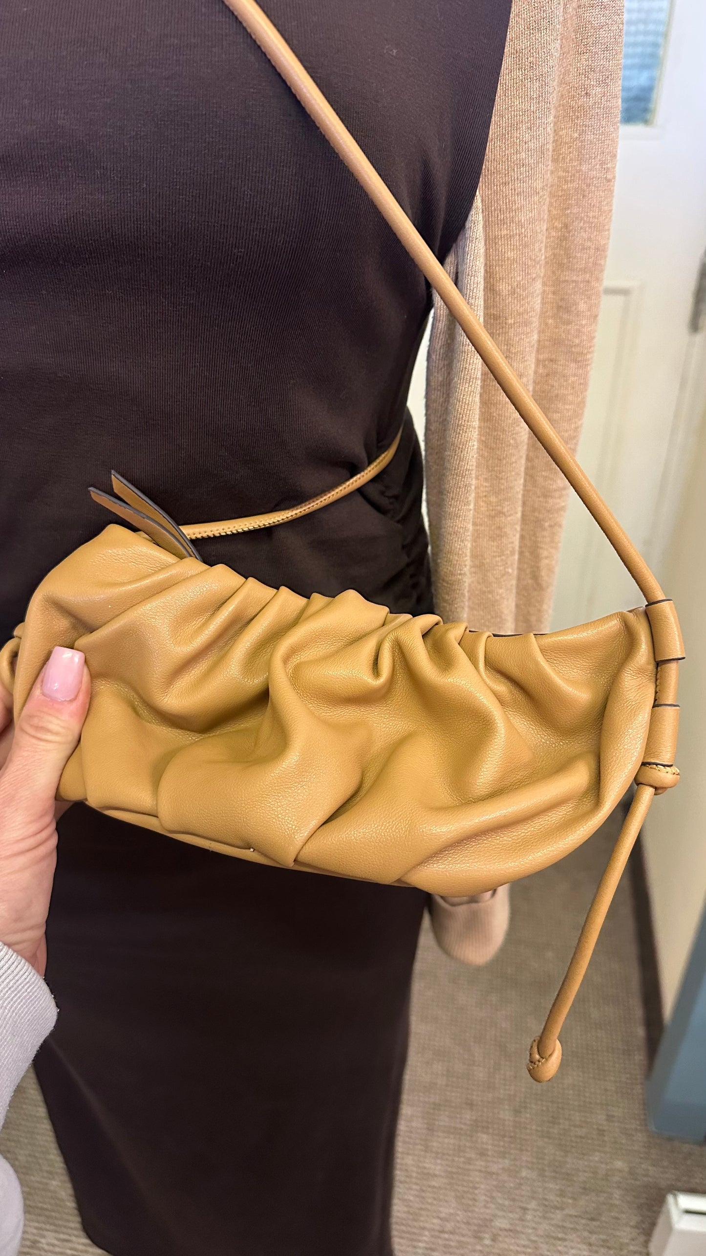 Zara Beige PU Mini Handbag
