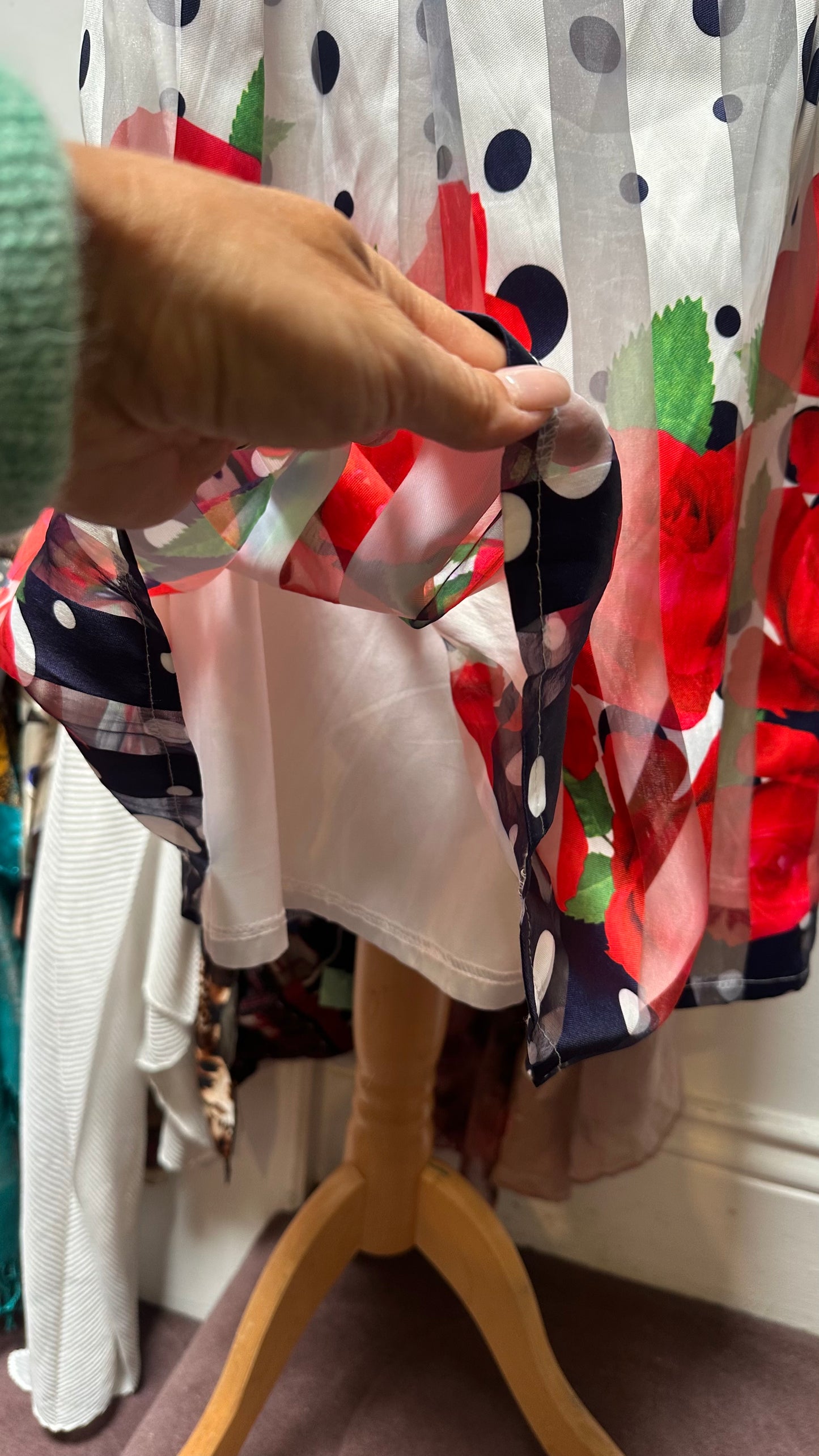 Marc Angela Polkadot Rose Skirt Size 16