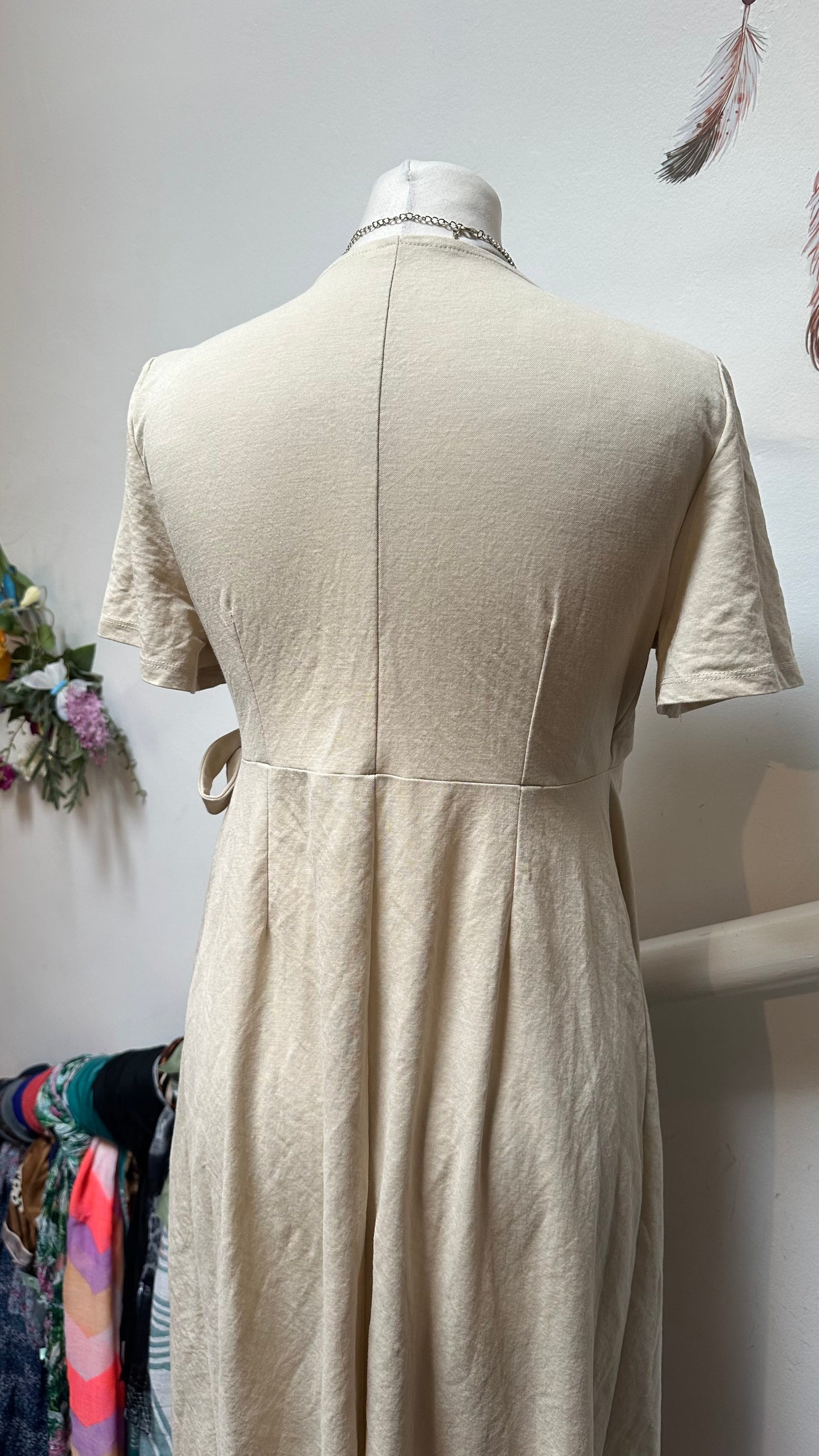 Primark Beige Wrap Dress Size 10