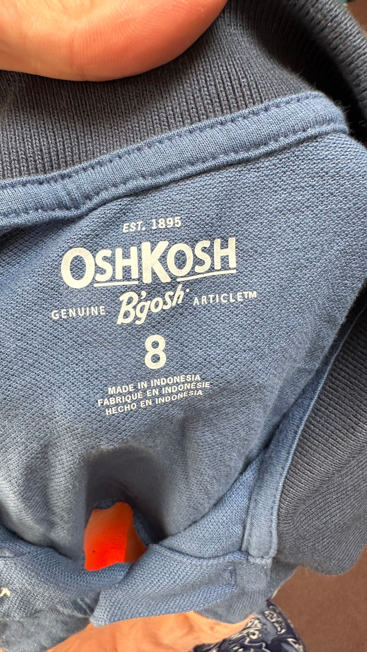 Designer Osh Kosh 100% Cotton Polo Shirt Age 8