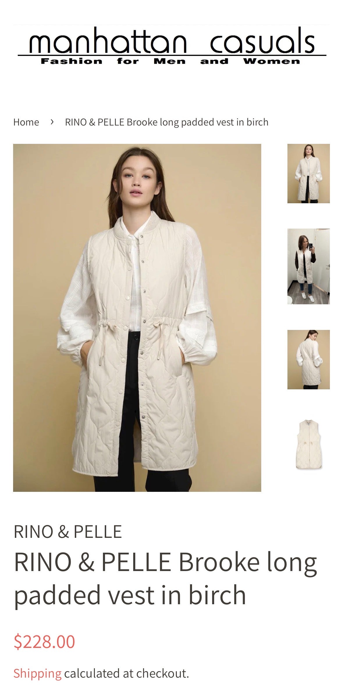 Designer Rino & Pelle Quited Cream Gillet Size 14 Very High RRP!!