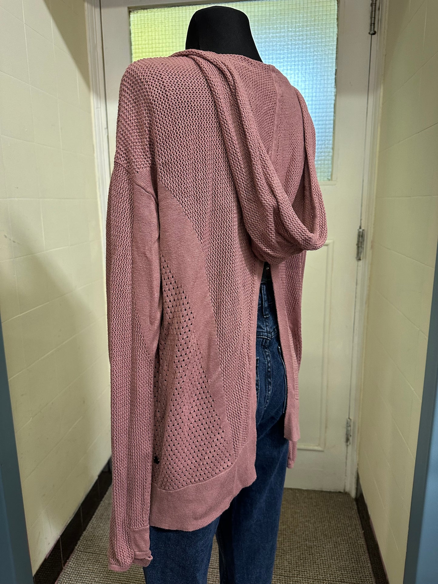 Lululemon Blush Pink Open Back Hooded Cardigan Size S