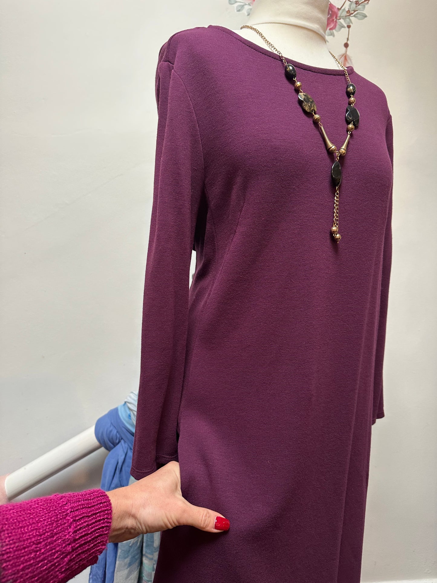 Roman Purple Dress with Pockets Size 16