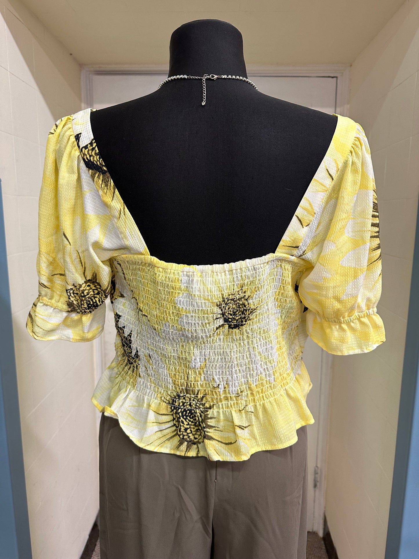 H&M Yellow Top, Size S Large Fitting