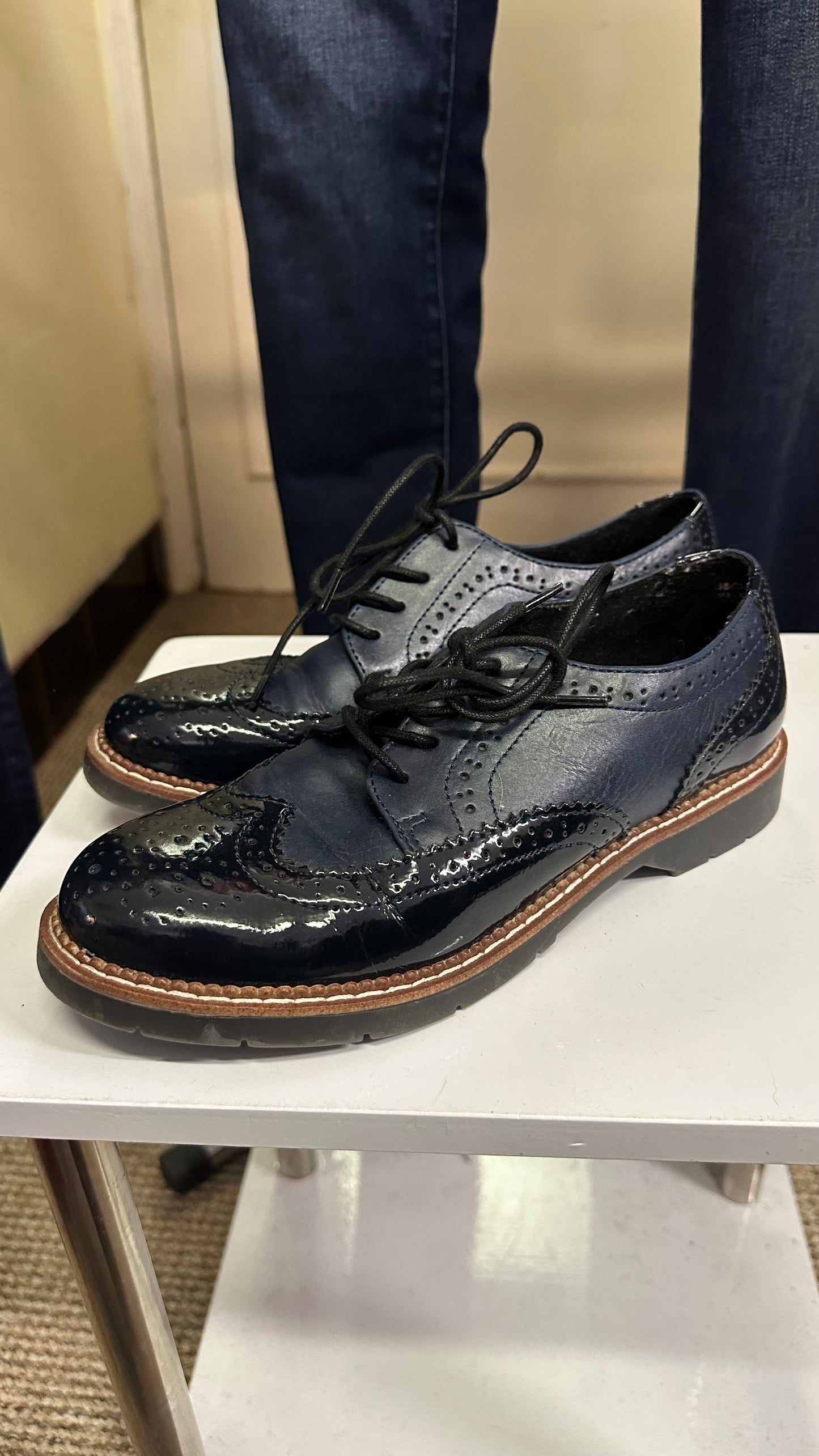 S. Oliver Navy Brogues Size 5