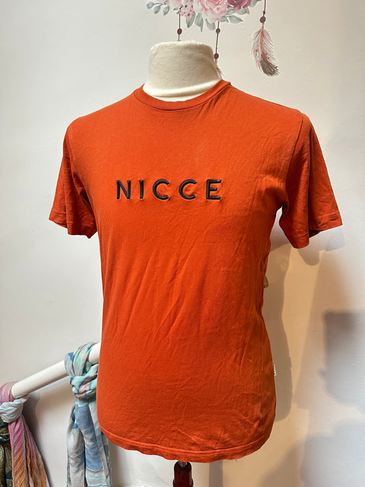Nicce 100% Cotton Burnt Orange Tshirt Size S
