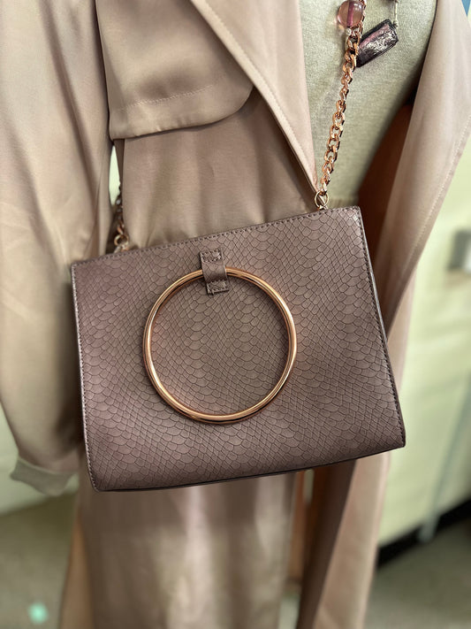 Blush Pink Bag with Metal Circle