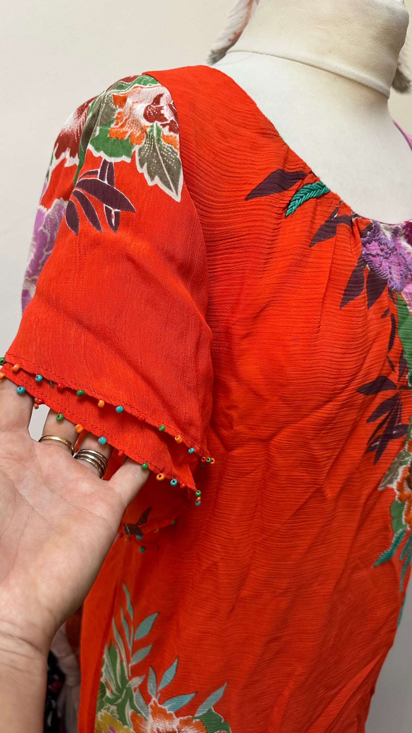 Designer Derhy Orange Dress Size S but generous fitting