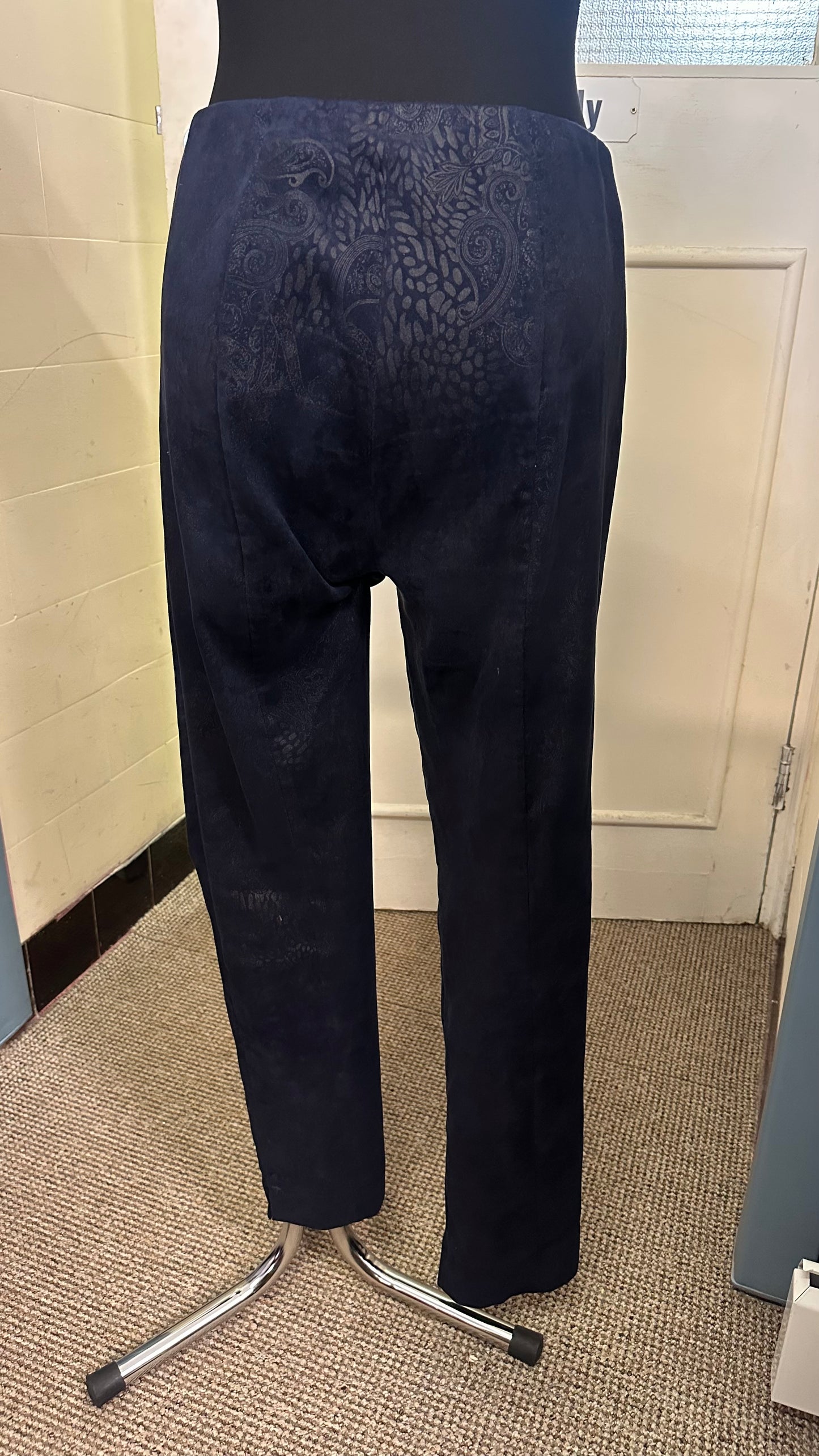 Robell Navy Stretchy Trousers Size 12