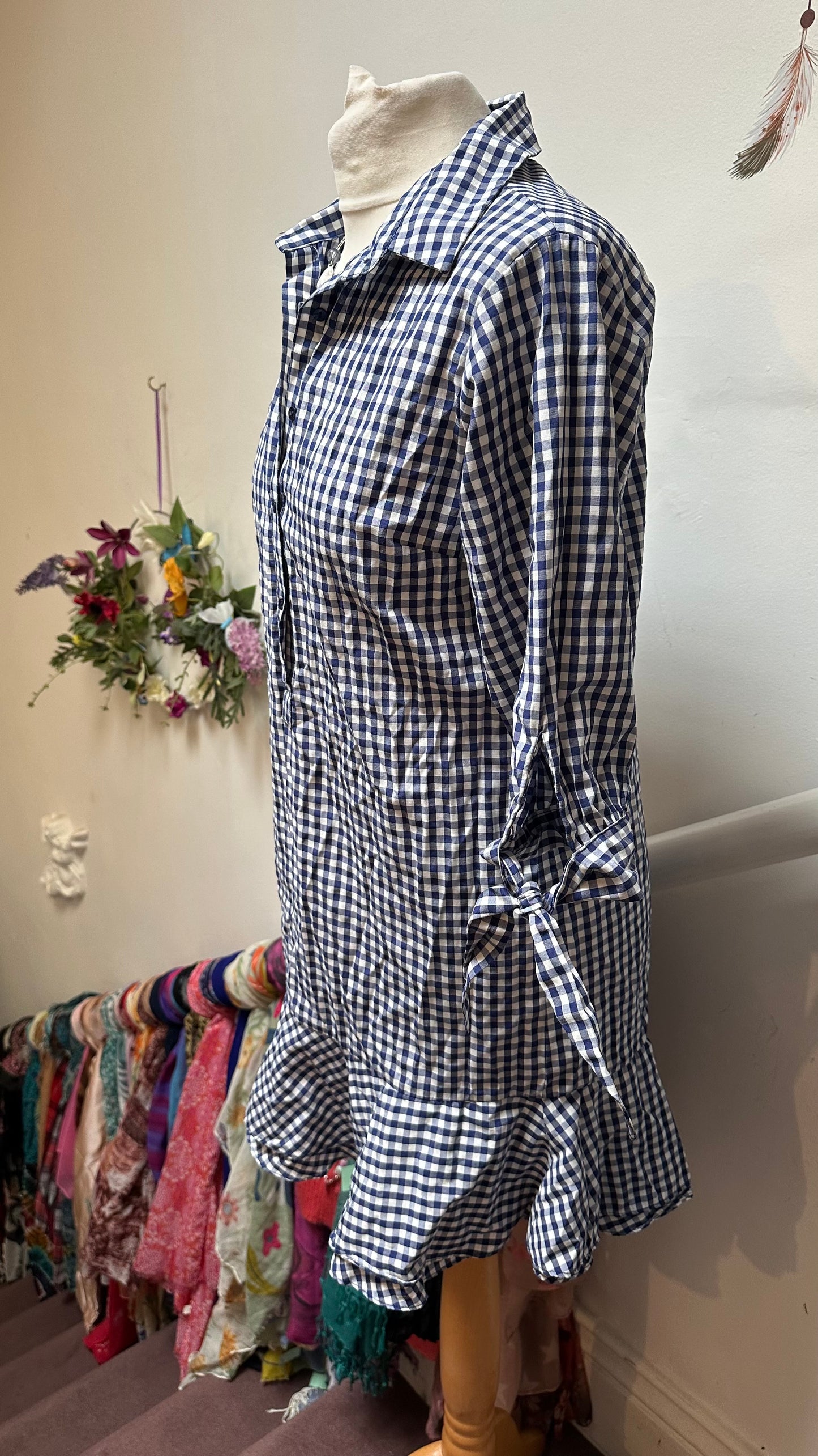 Primark Blue Gingham Dress Size 10