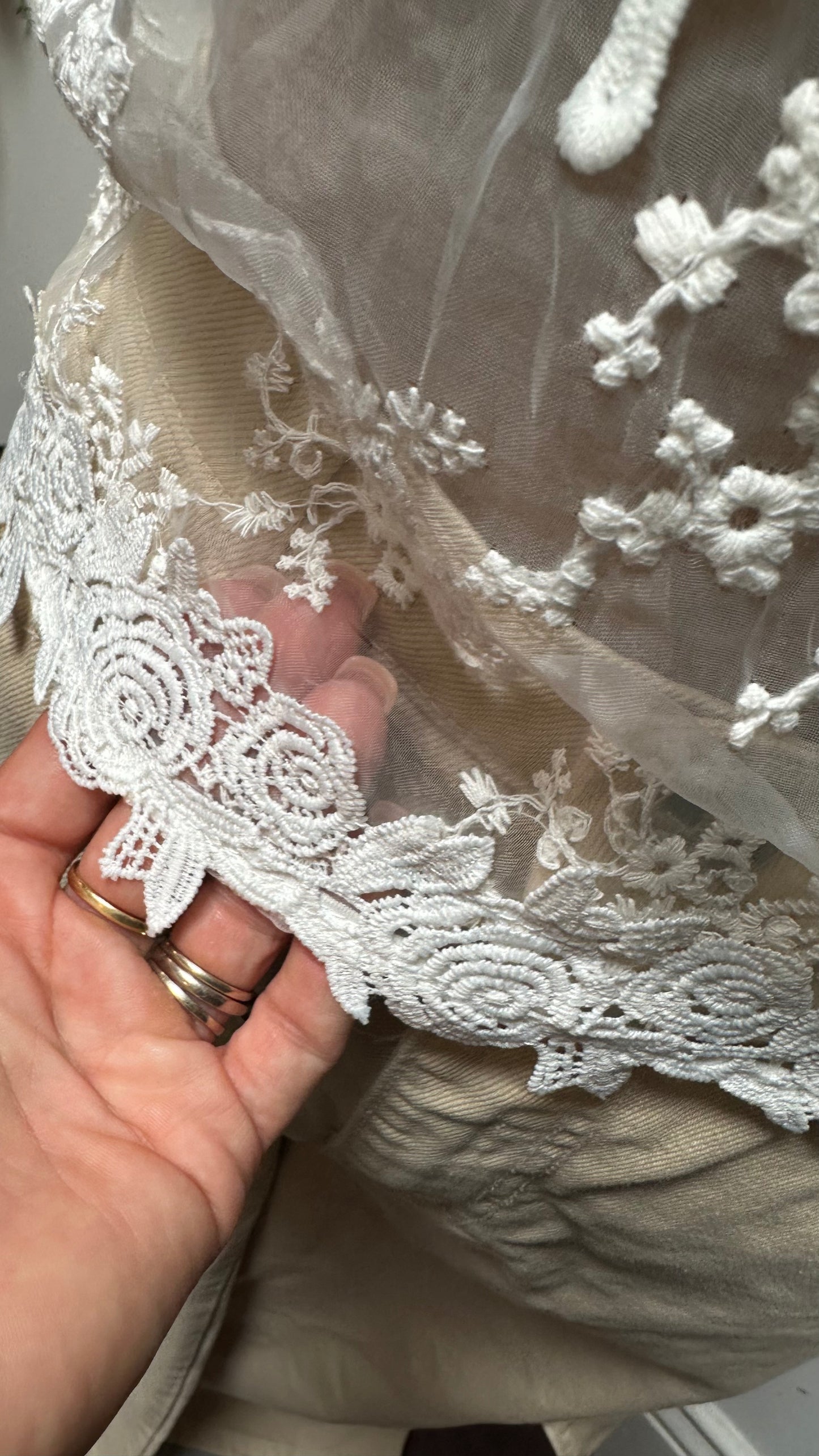White Sheer Lace Top Size S