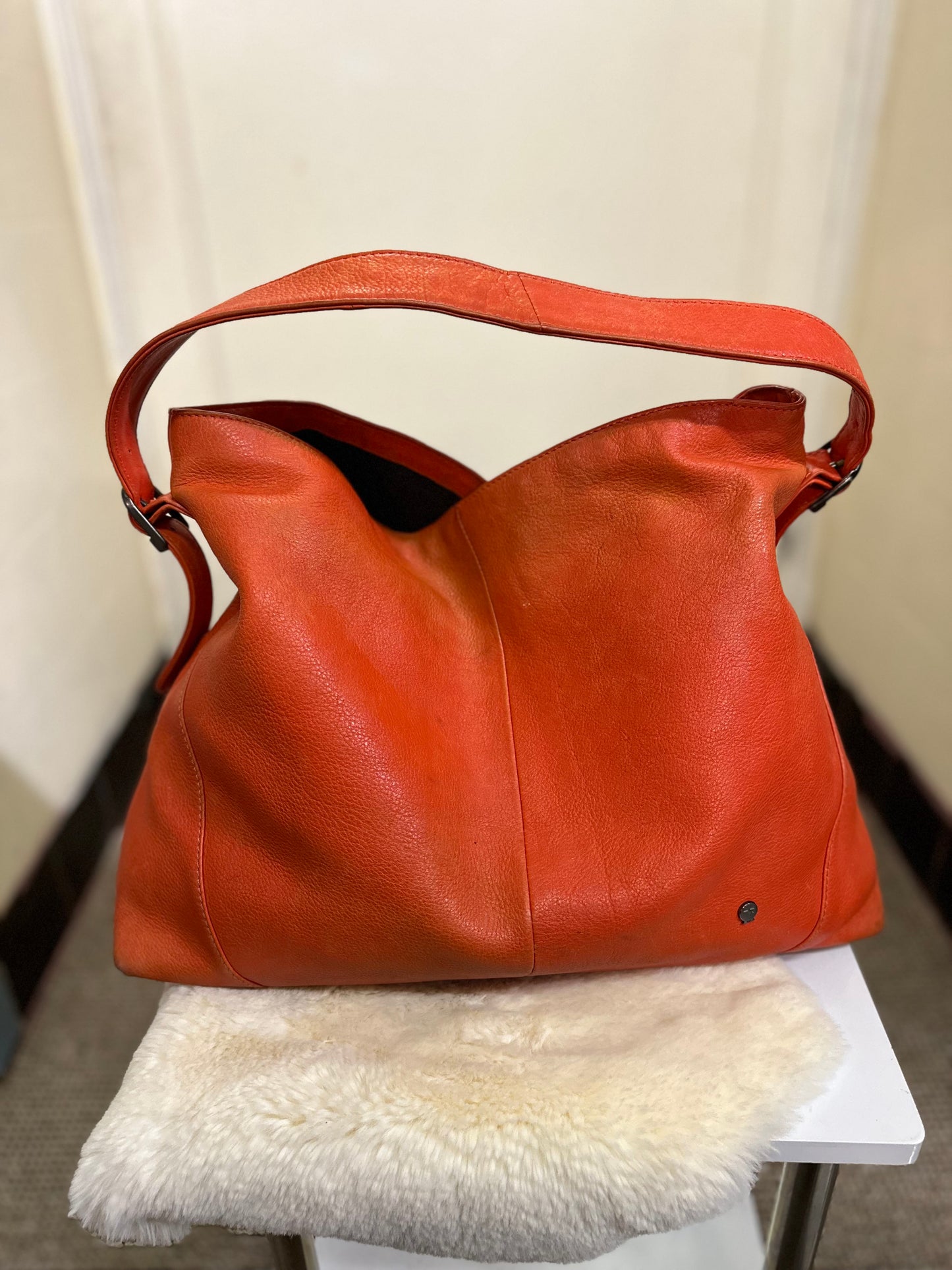 Designer Yoshi Real Leather Orange Bag Some signs or wear but will look great after a good polish