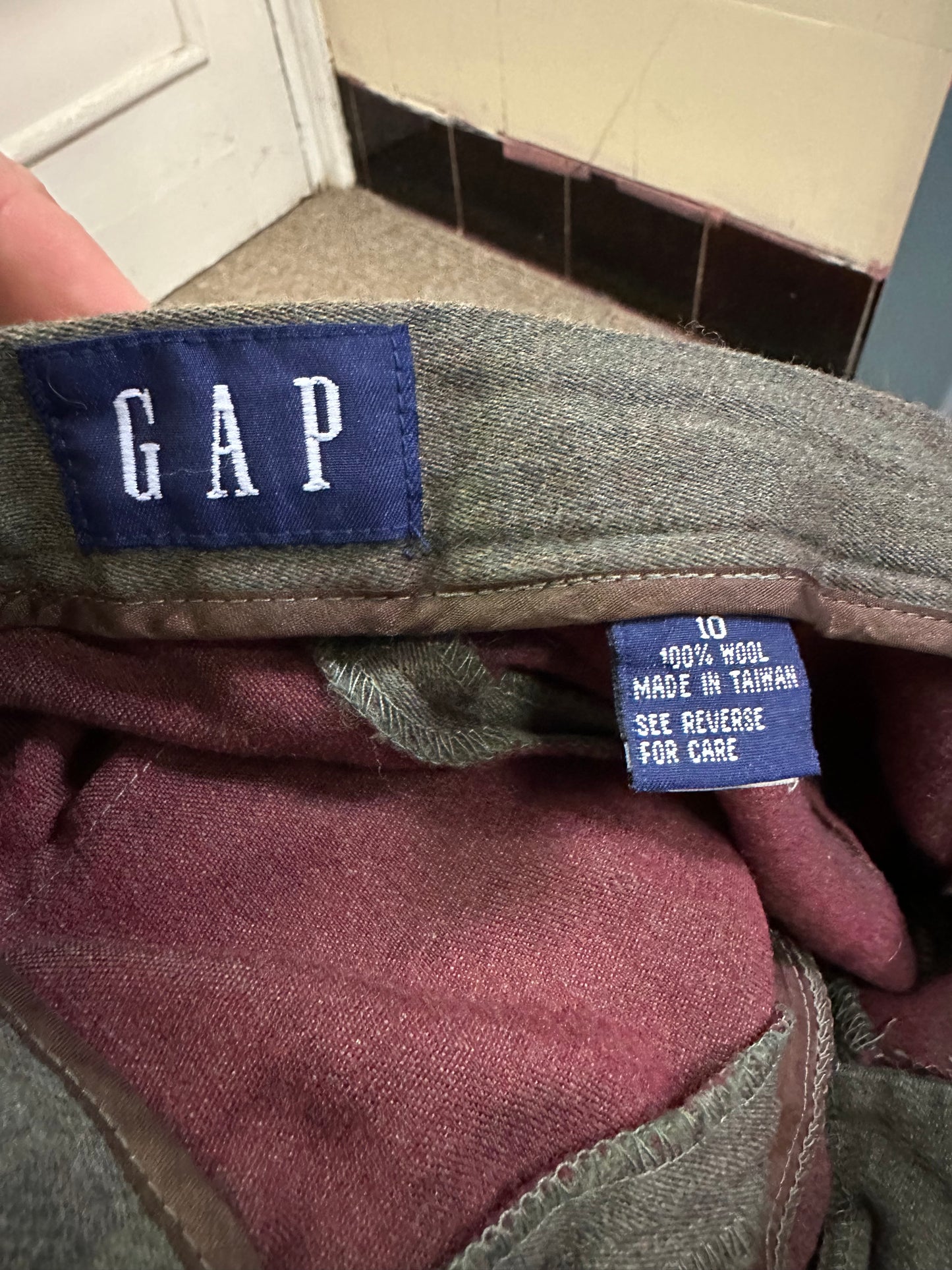 Gap 100% Wool Pleated Cigar Pants Size 10