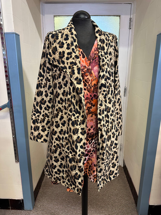 Esmara Leopard Print Jacket Size 10, Belt missing