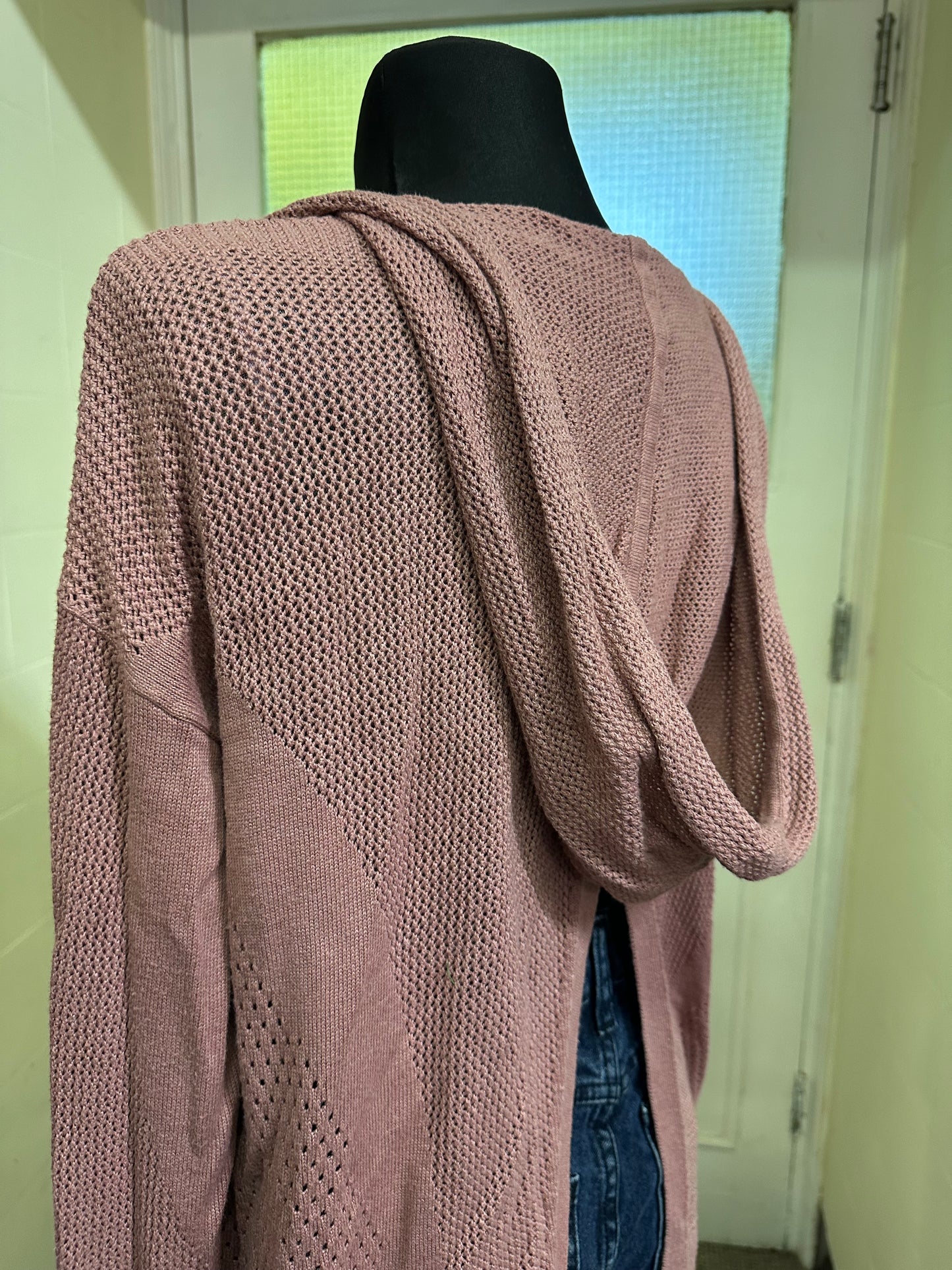 Lululemon Blush Pink Open Back Hooded Cardigan Size S