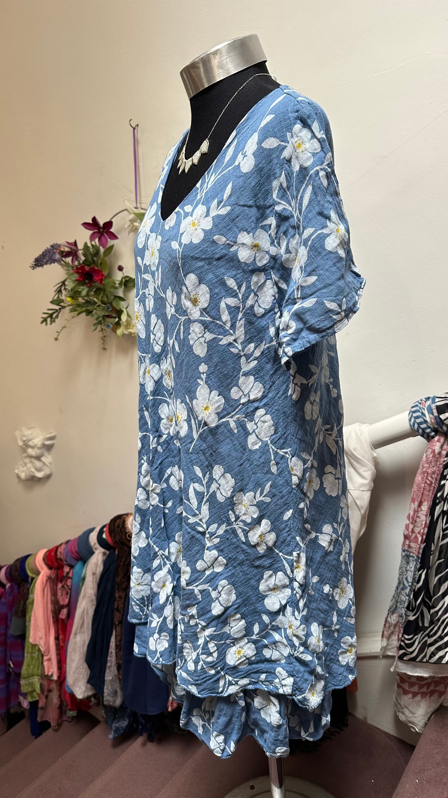 Made in Italy Tunic Dress 95% Cotton Best Fit Size M