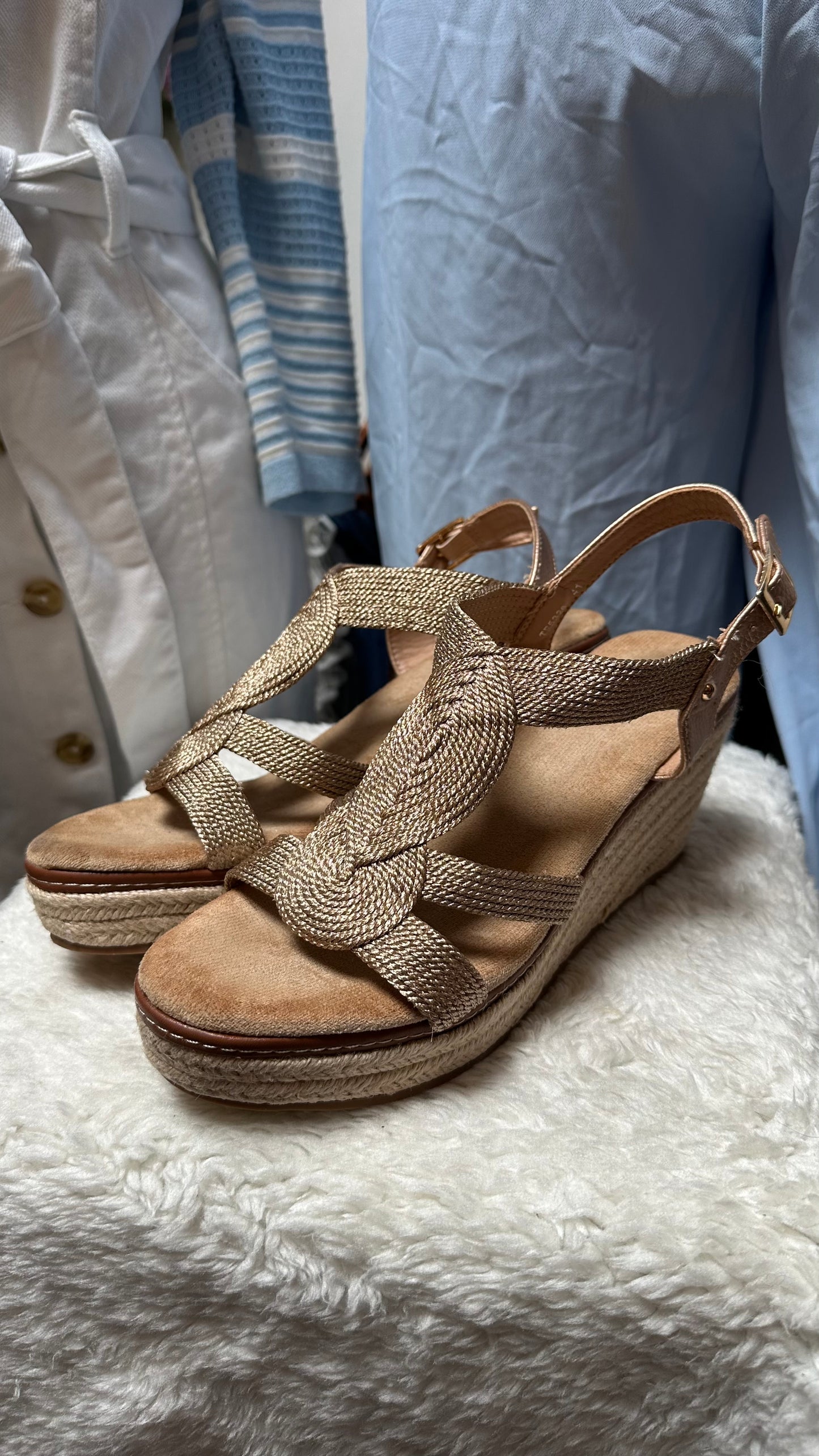 Bronze Shimmer Wedges Best fit Size 6.5