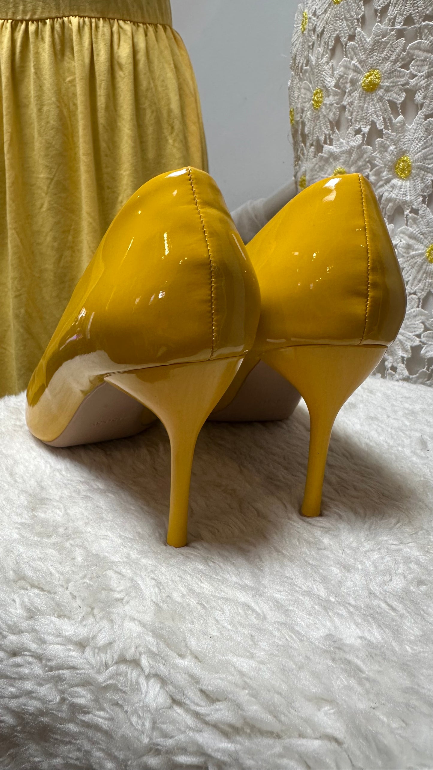 Yellow Patent Heels As New Best Fit Size
