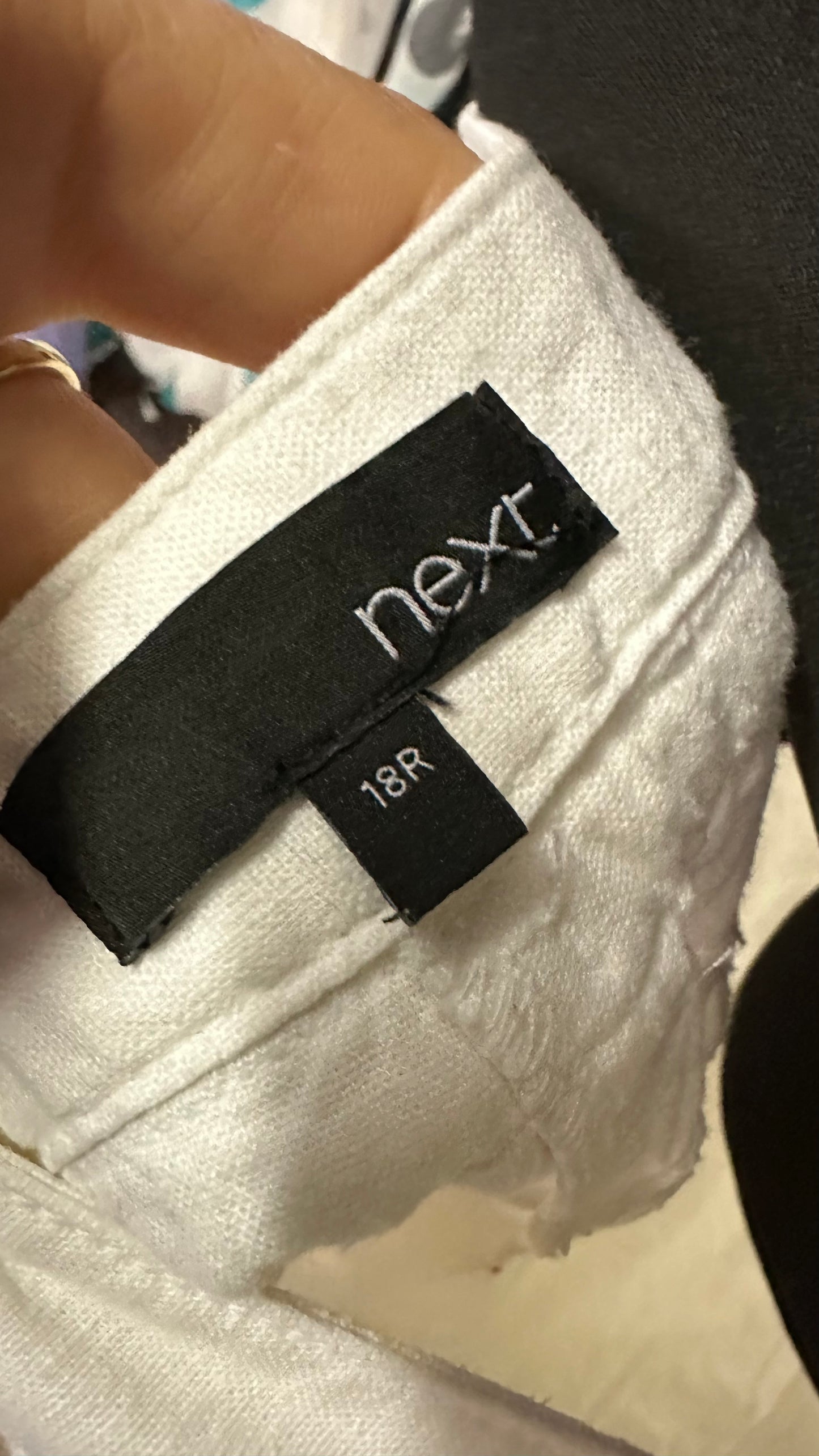 Next Linen Blend White Trousers Size 18
