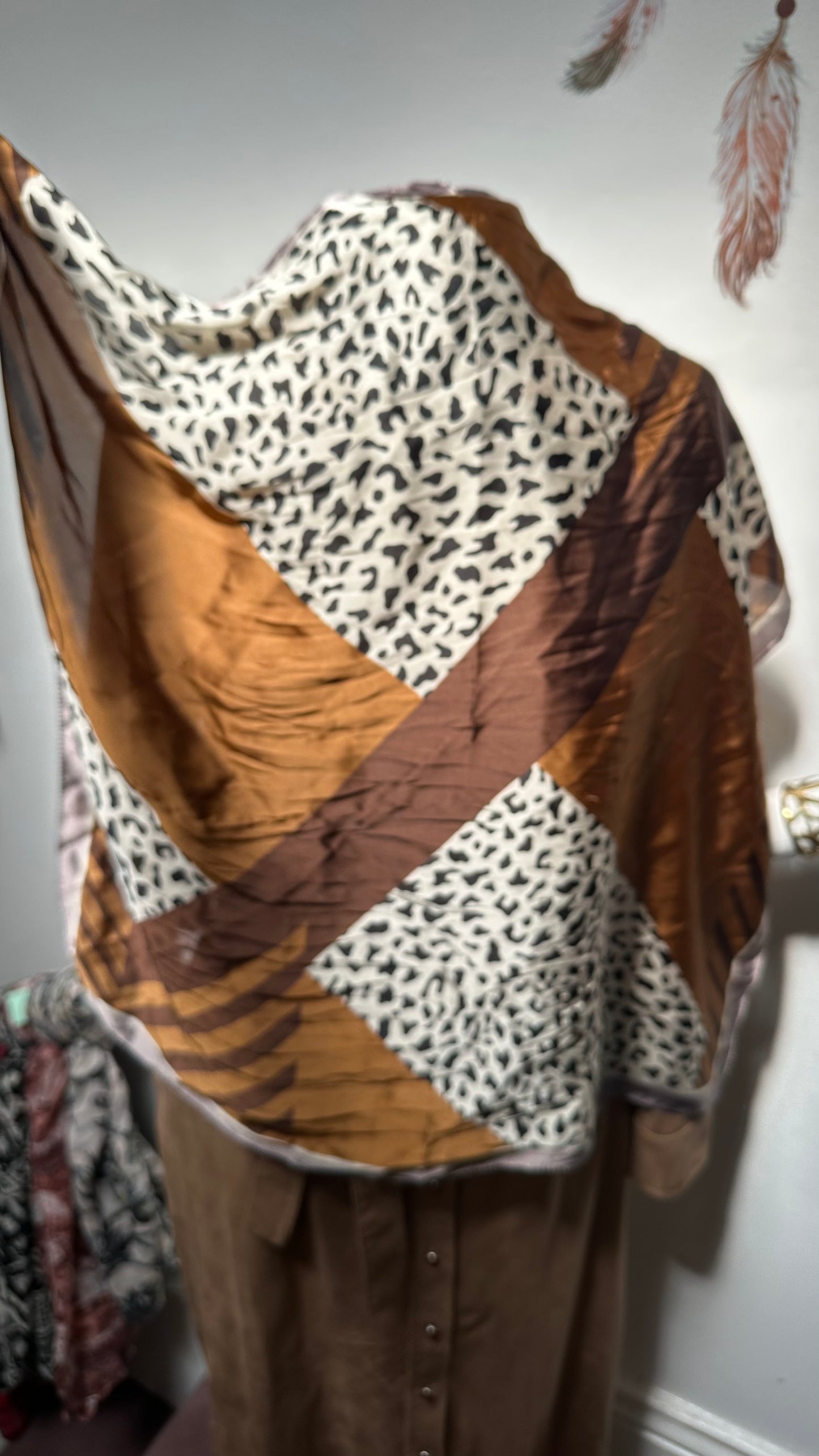 Square Leopard & Brown Scarf