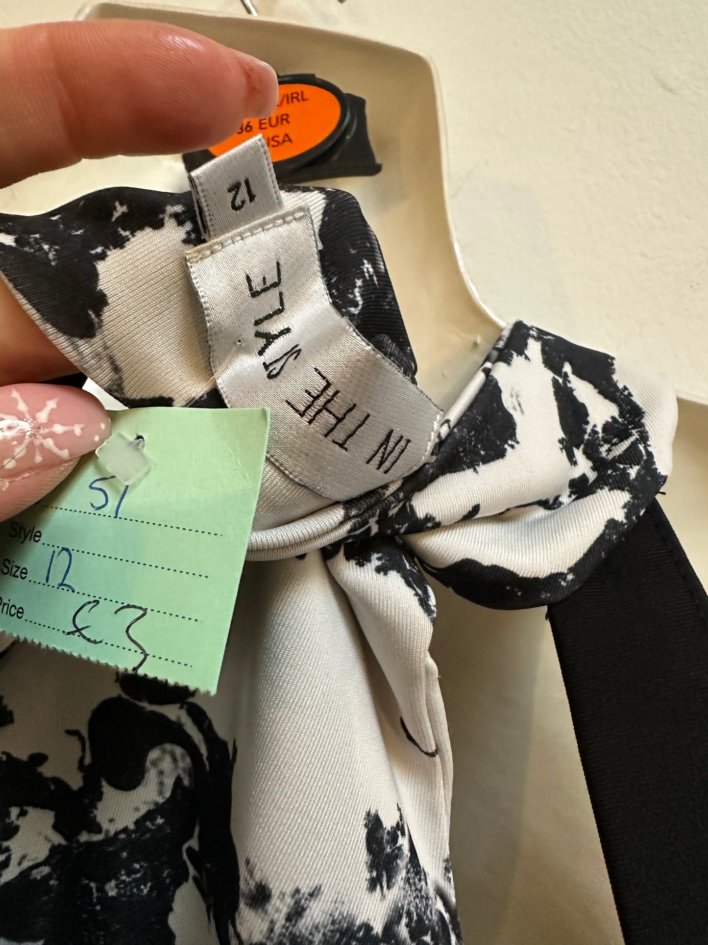 In The Style Black & White Sports Bra Size 12