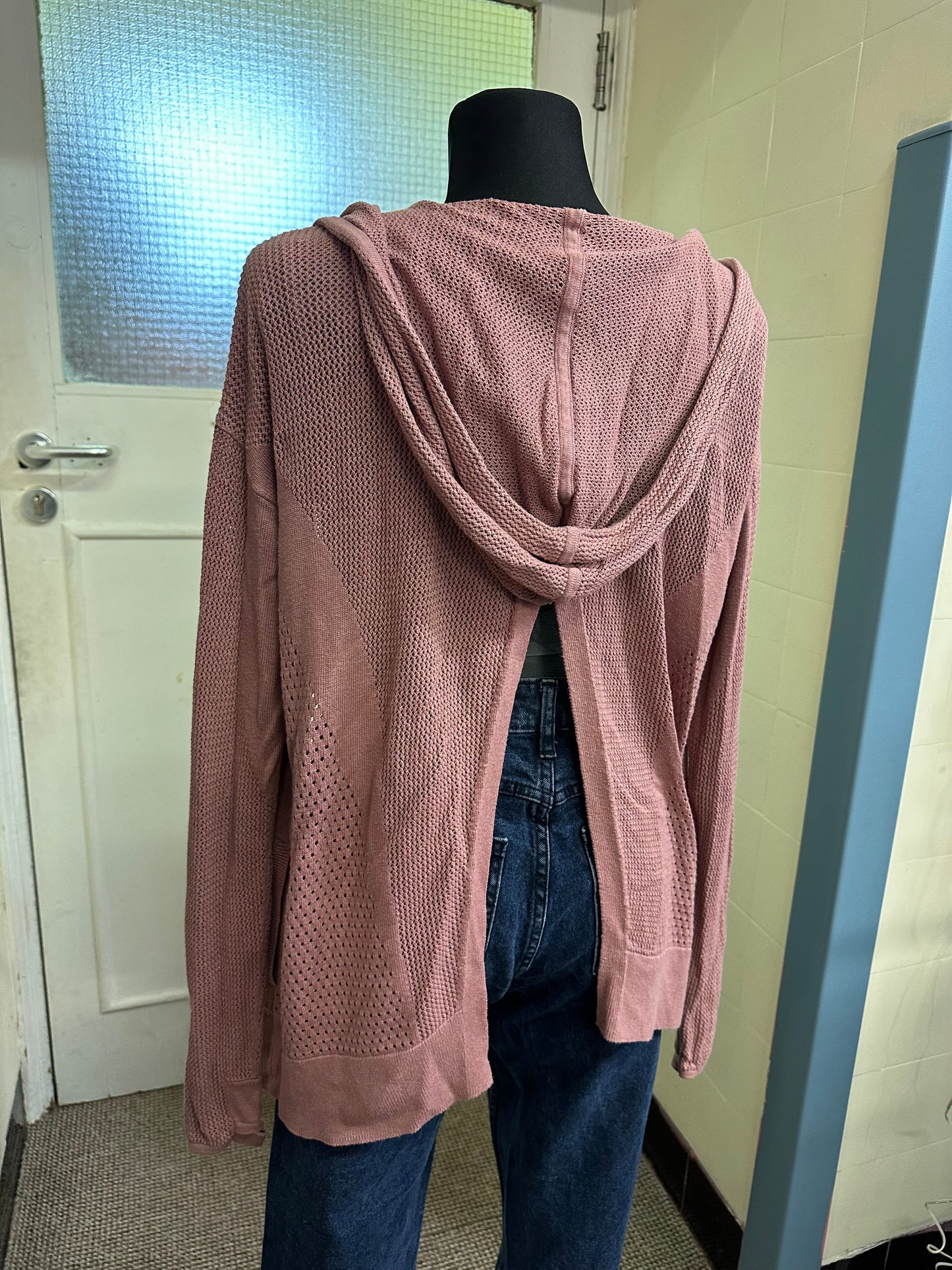 Lululemon Blush Pink Open Back Hooded Cardigan Size S