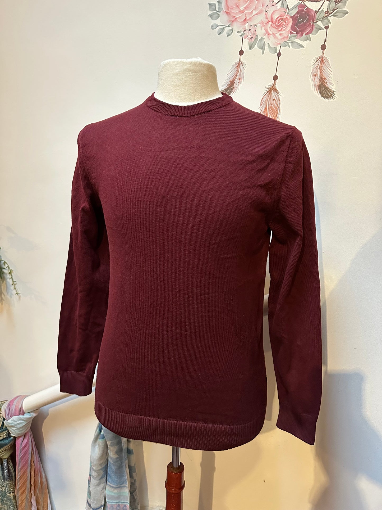 Remus Uomo 90% Cotton Burgundy Sweater Size M