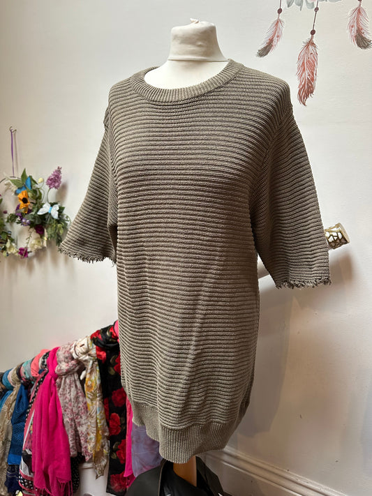 H&M 100% Cotton Knitted Top Size M