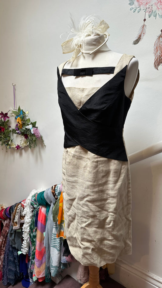 Stunning Designer Marcelino Tuxcedo Linen Dress Size 10/12