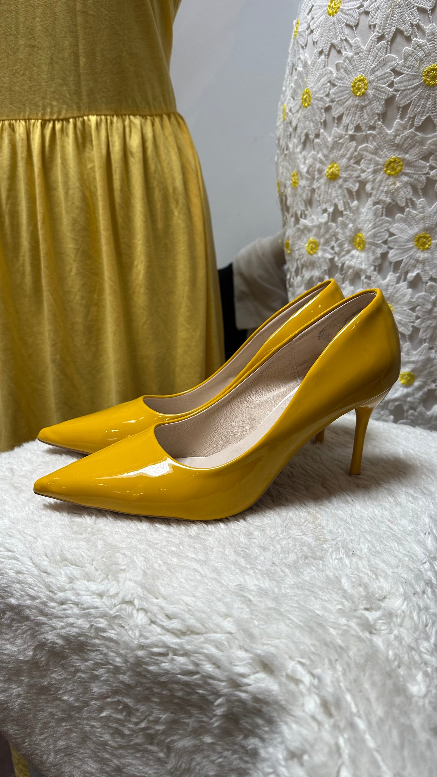 Yellow Patent Heels As New Best Fit Size