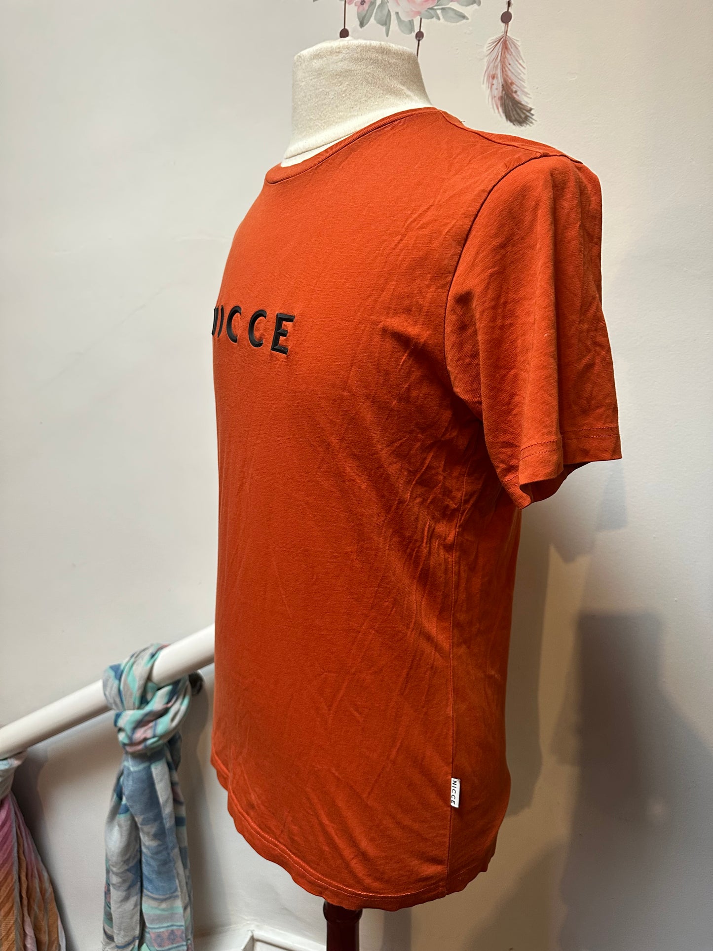 Nicce 100% Cotton Burnt Orange Tshirt Size S