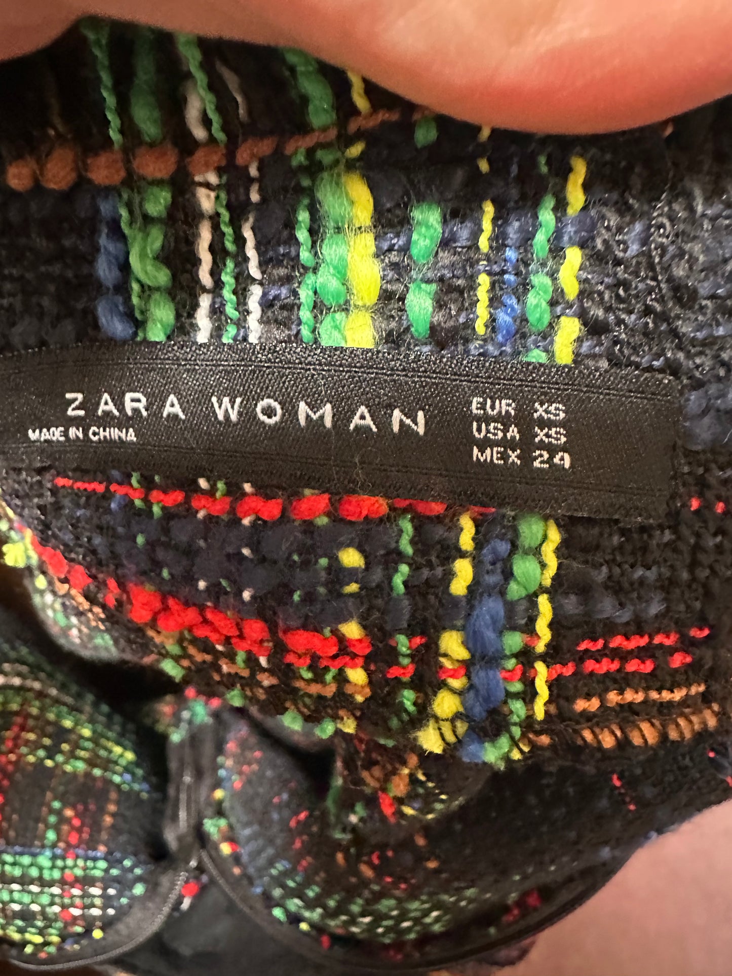 Zara Tweed-Like Fringed Skirt Size XS