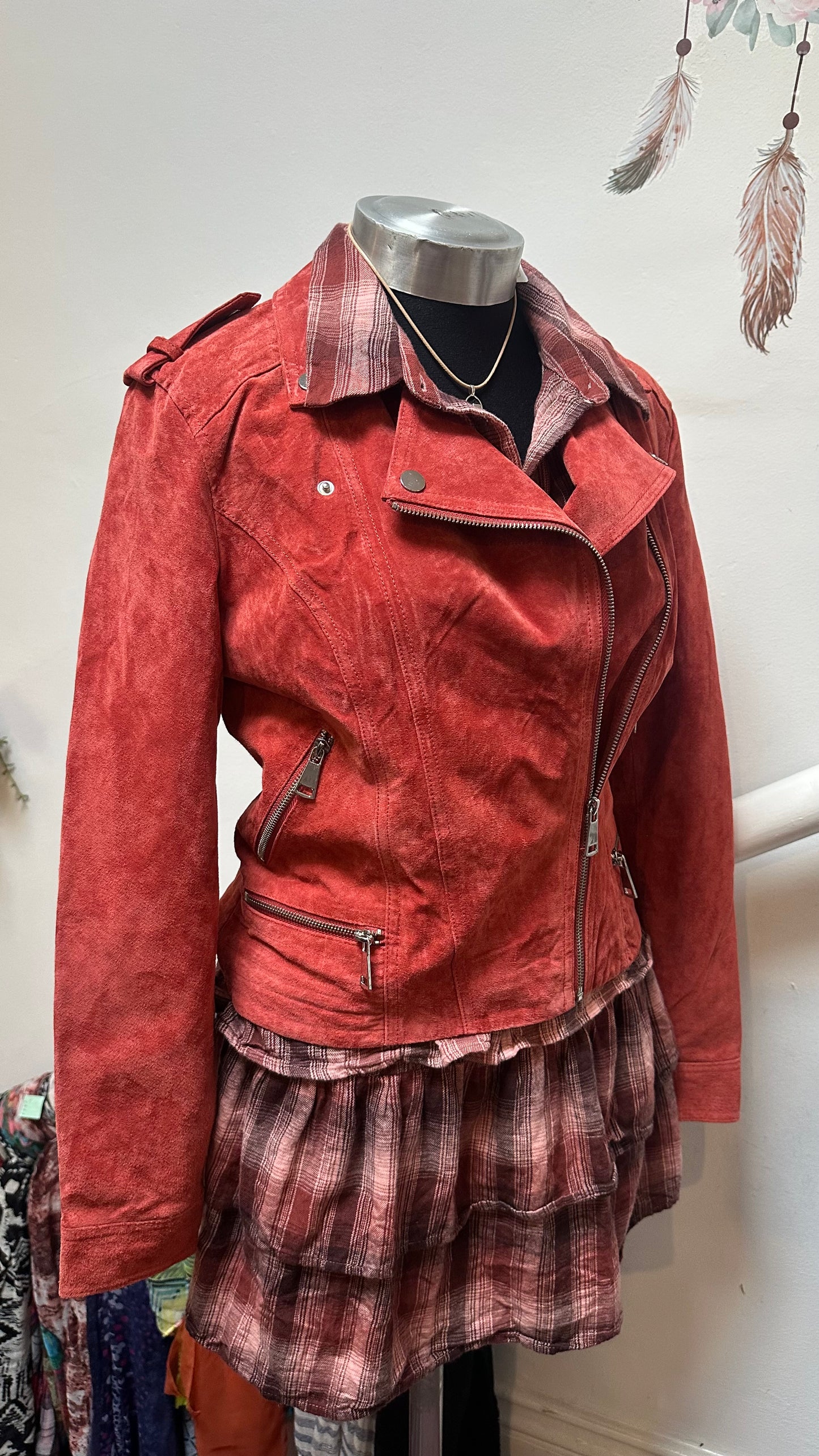 Vero Moda Suede Biker Jacket Best Fit Size L