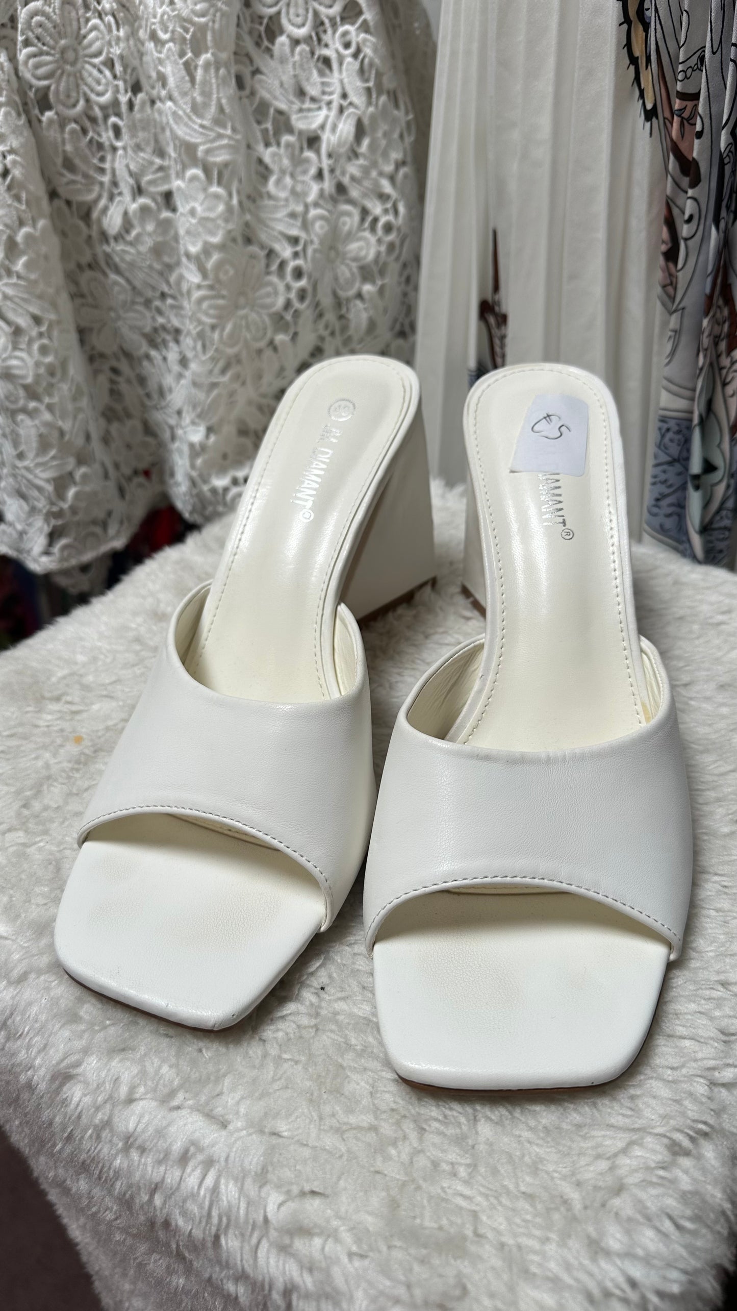 White Mules Size 6.5